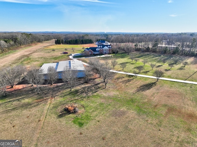 drone / aerial view featuring a rural view