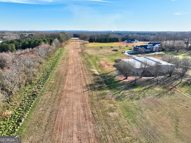 drone / aerial view with a rural view