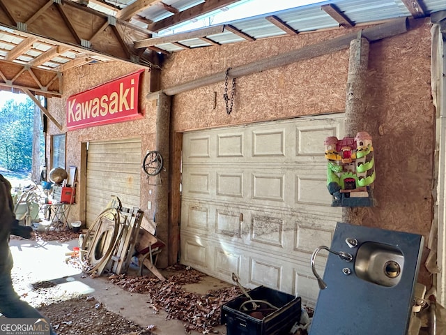 view of garage