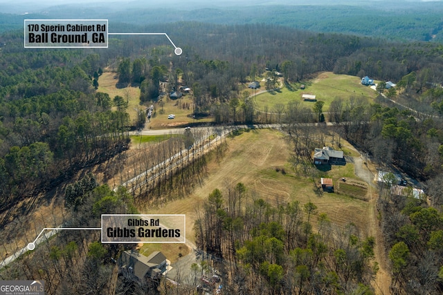 drone / aerial view featuring a rural view