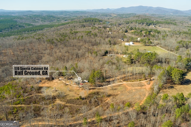 drone / aerial view with a mountain view