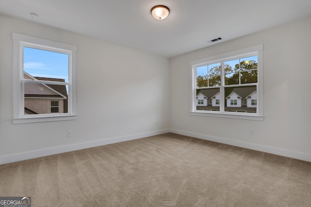 empty room featuring plenty of natural light and carpet flooring