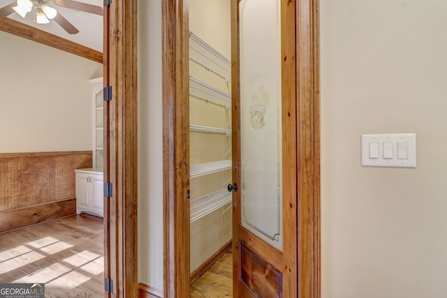 hallway featuring light wood-type flooring