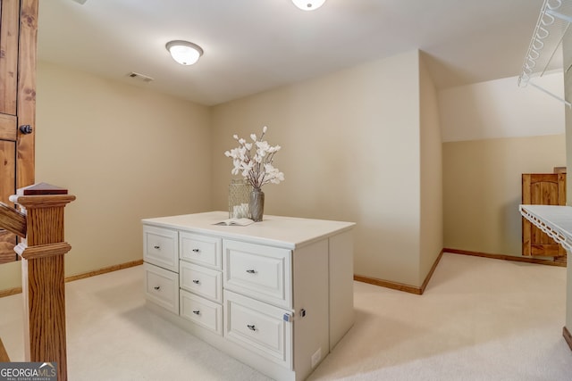 interior space with light colored carpet