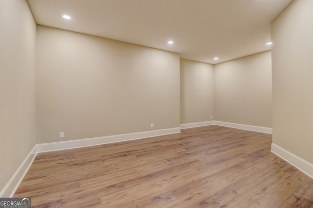 empty room with light wood-type flooring