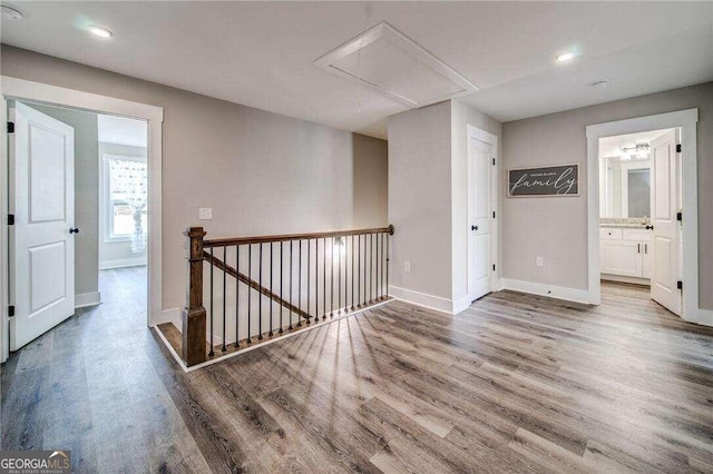 hall featuring hardwood / wood-style floors