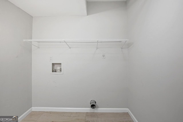 laundry area featuring hookup for a washing machine and electric dryer hookup