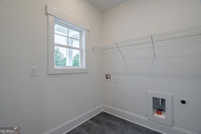 laundry room with hookup for a washing machine and hookup for an electric dryer