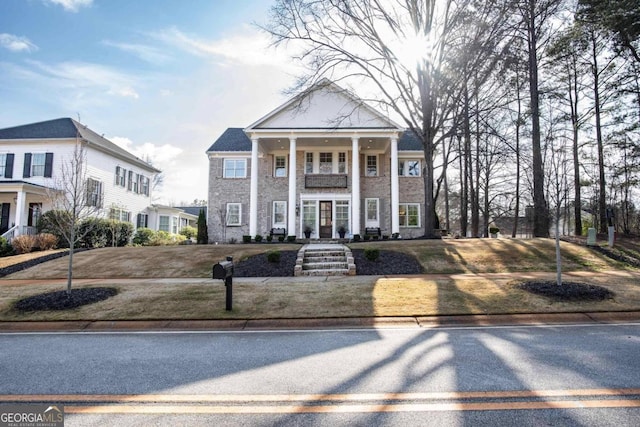 view of greek revival inspired property