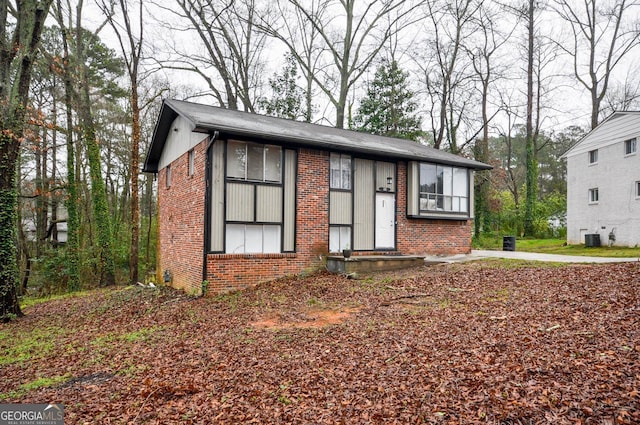 view of front of property with central AC unit