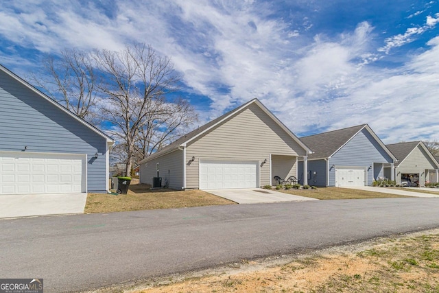 single story home with a garage