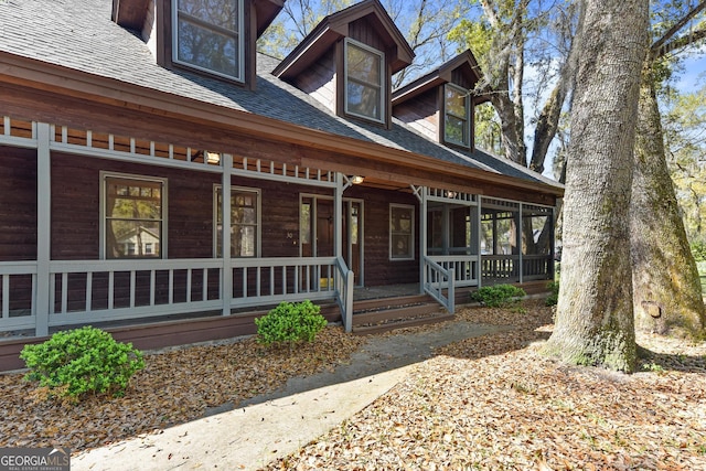 exterior space with covered porch