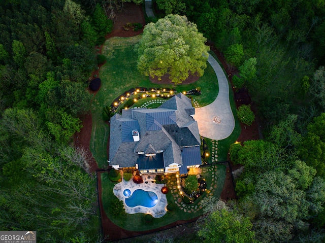 113 Hawks Ct, Ball Ground, GA 30107 - aerial view of property and surrounding area featuring a pool area