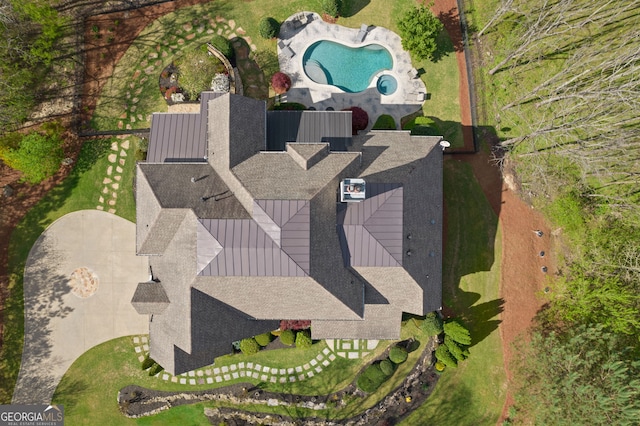 113 Hawks Ct, Ball Ground, GA 30107 - aerial view of property and surrounding area featuring a pool