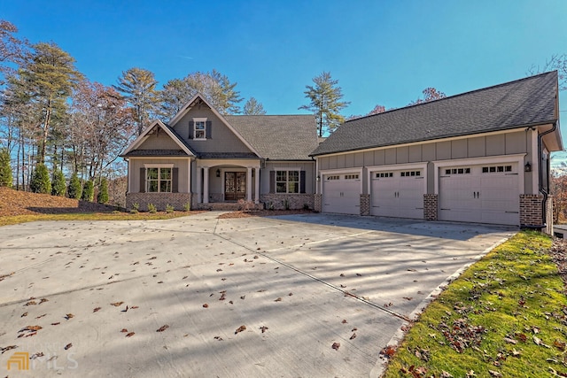 view of front of home with a garage