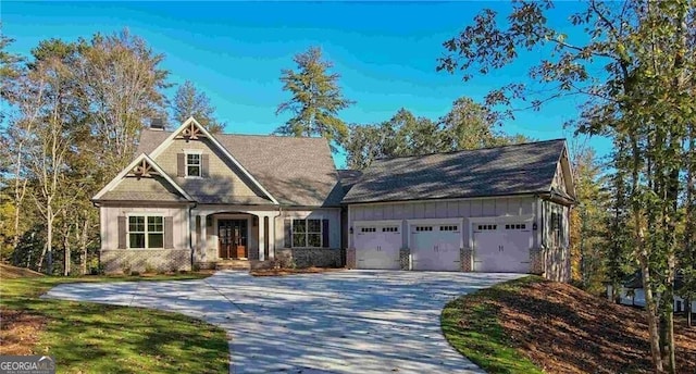 view of front of property featuring a garage