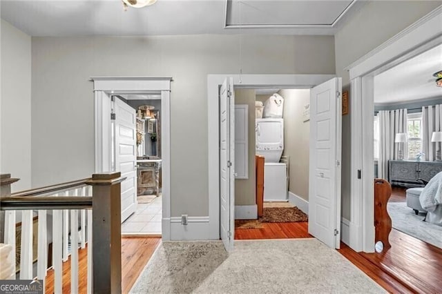 hall featuring light hardwood / wood-style flooring