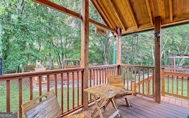 view of wooden deck