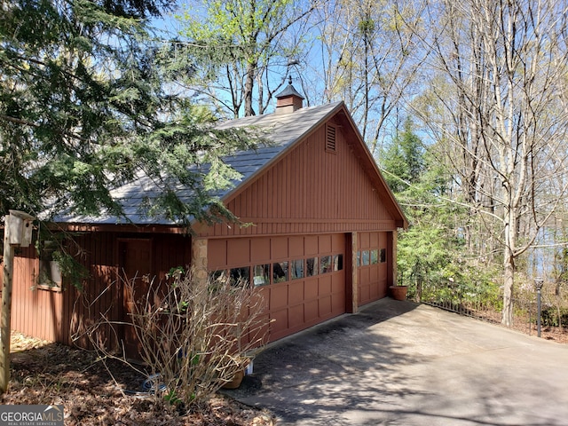 view of garage