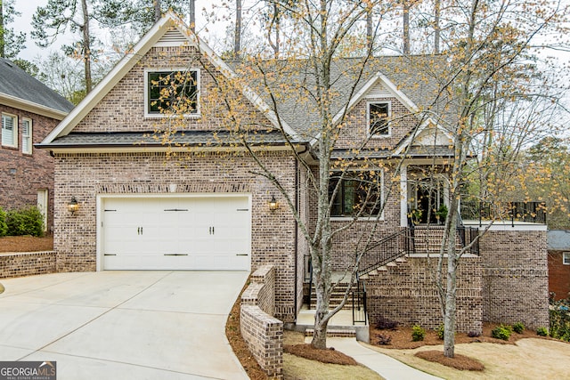 view of front facade with a garage