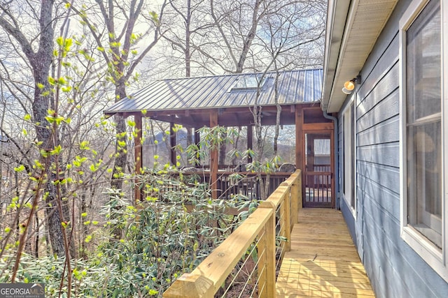 deck featuring a gazebo