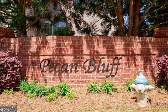 view of community sign