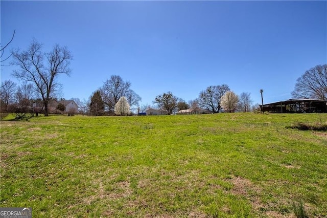 view of yard with a rural view