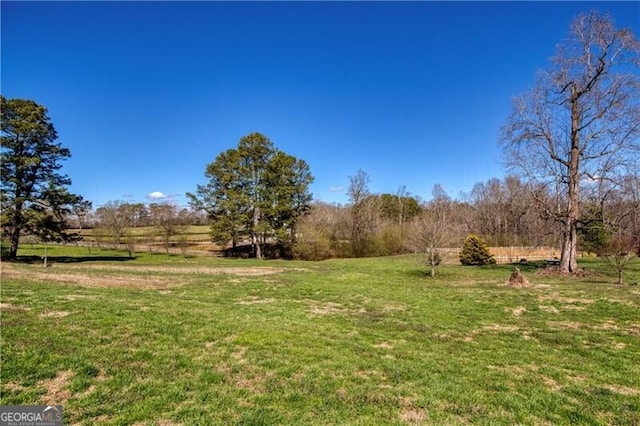 view of yard with a rural view