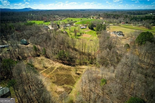 aerial view with a mountain view