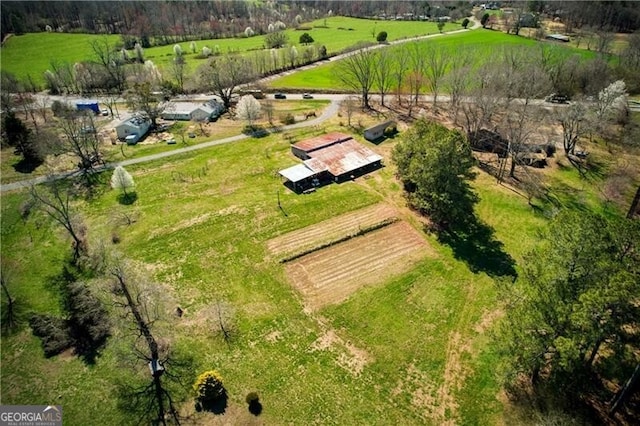 bird's eye view featuring a rural view