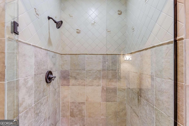 room details with a tile shower