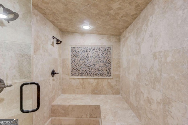 bathroom featuring walk in shower