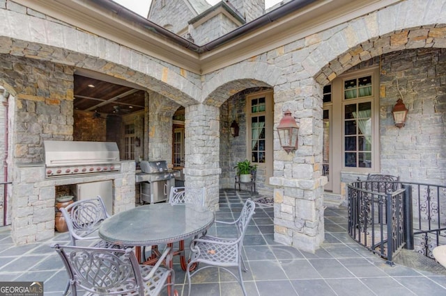 view of patio featuring area for grilling