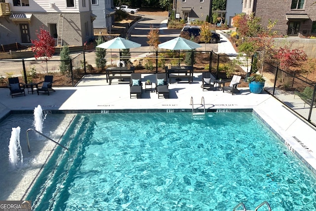 view of pool with a patio