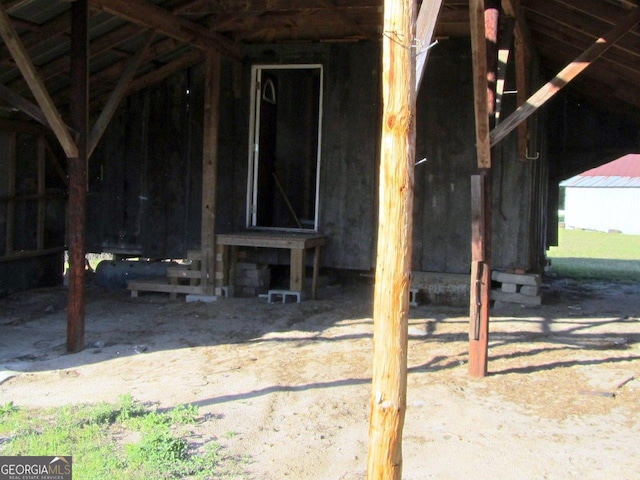 view of unfinished attic