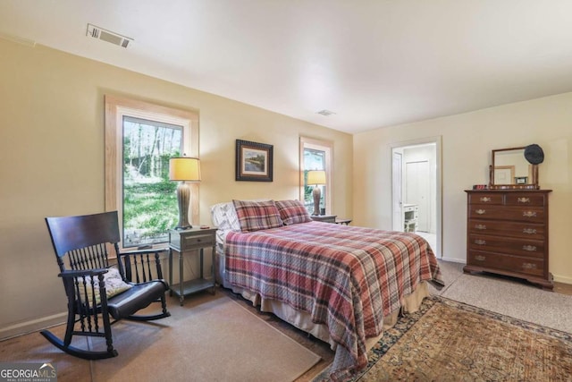 bedroom with carpet