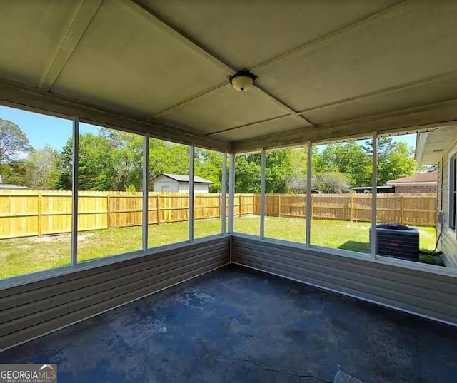 view of unfurnished sunroom