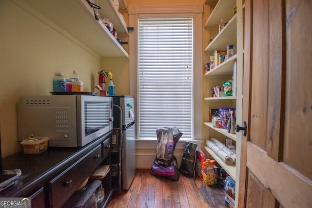 interior space featuring dark hardwood / wood-style flooring