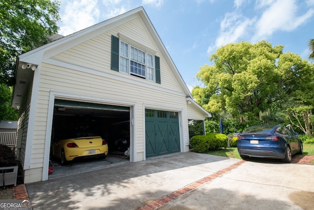 view of property exterior featuring a garage