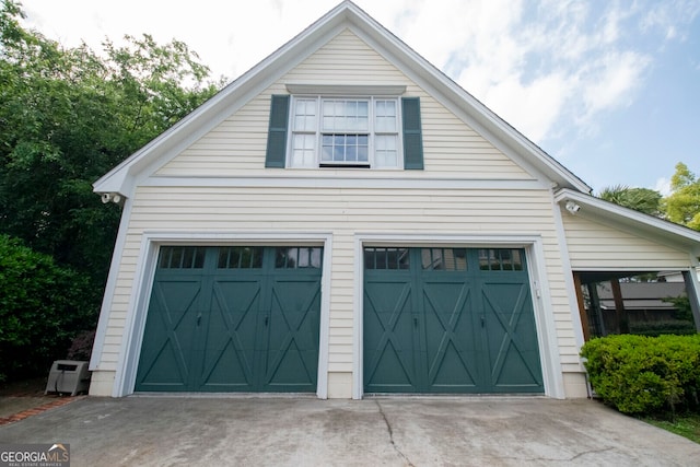 view of garage