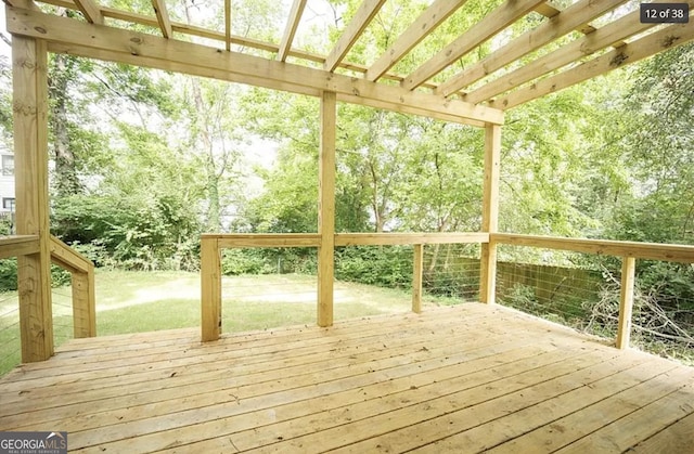 deck with a lawn