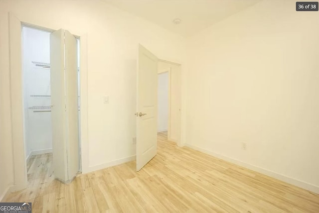 interior space with light hardwood / wood-style flooring