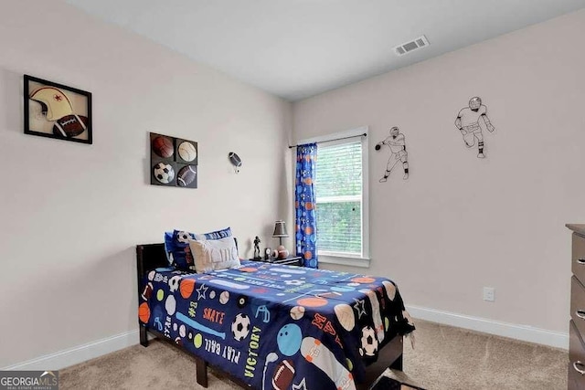 view of carpeted bedroom