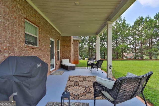 view of patio / terrace featuring grilling area