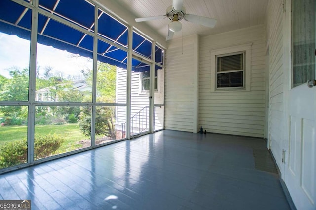 315 Dixie St, Carrollton, GA 30117 - unfurnished sunroom featuring ceiling fan
