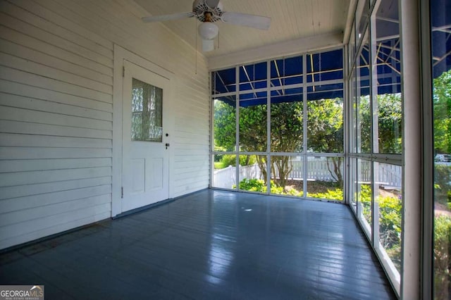 315 Dixie St, Carrollton, GA 30117 - unfurnished sunroom with plenty of natural light and a ceiling fan