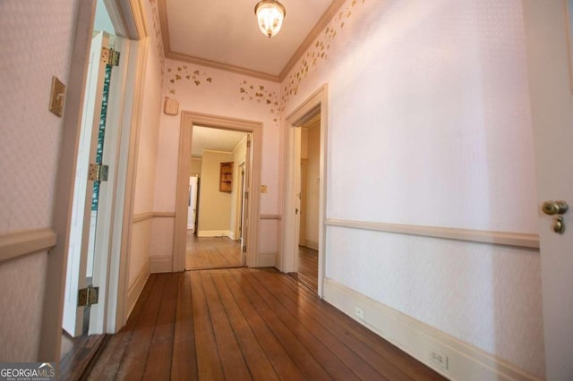 315 Dixie St, Carrollton, GA 30117 - corridor with ornamental molding and dark wood-style floors