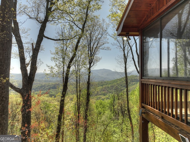 exterior space with a mountain view