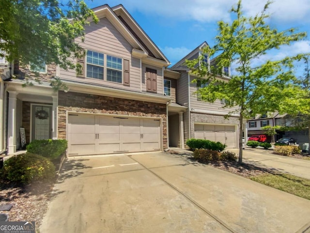 view of front of home with a garage