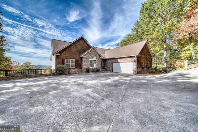 view of front of home with a garage